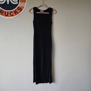 Wasabi + Mint Black Ribbed Bodycon Maxi Dress Medium